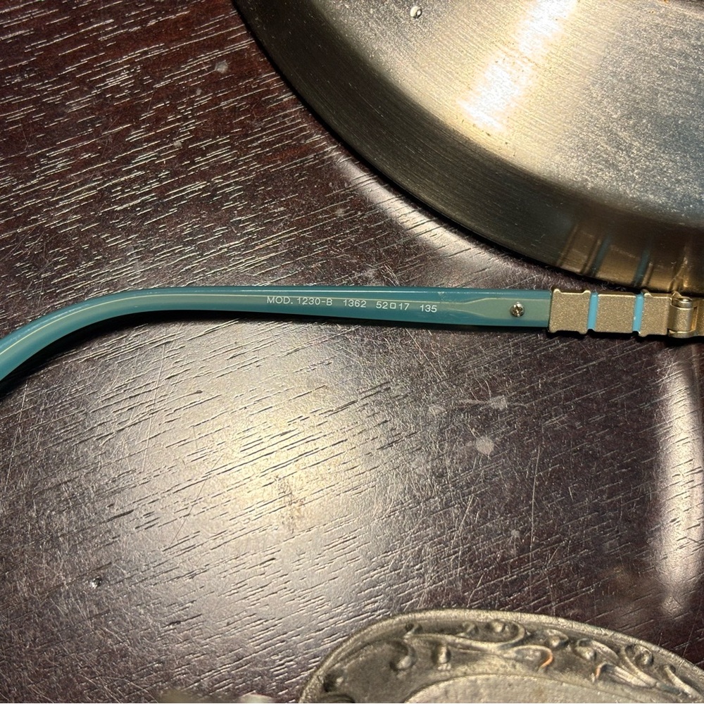 New Versace MOD 1230-B 1362 Gold and Aquamarine Half Rim Optical frame - Picture 11 of 12